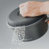 GSI Pinnacle Camper complete cooking system showing hard-anodized pots frypan insulated mugs bowls plates and stuff sack - Wylies Outdoor World